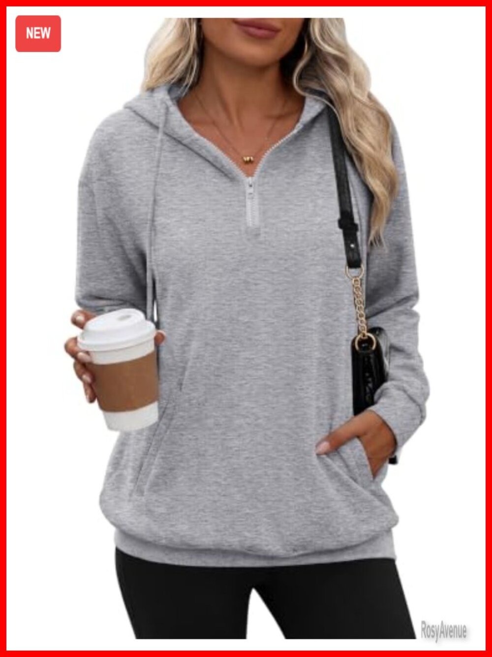 Women's Oversized Half Zip Hoodie Sweatshirt with Pockets